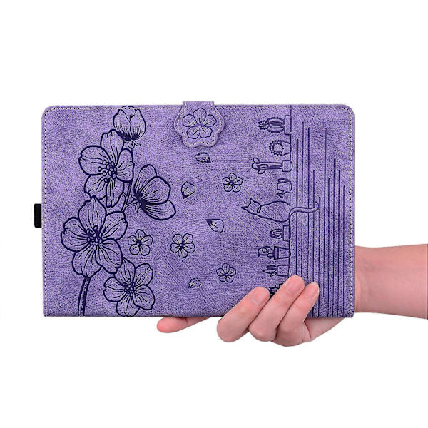 Til Lenovo Tab K10C/Tab E10C Etui Kortpladser Læder Tablet Stativ Folio Cover Blomst Kat