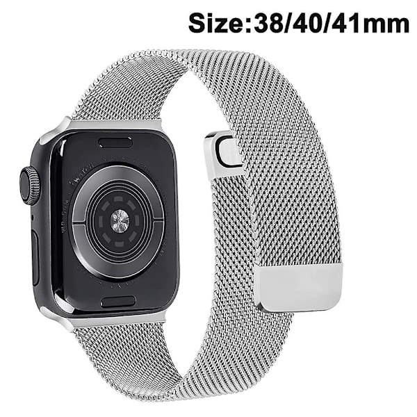 Mesh rustfrit stål magnetisk lukning kompatibel med Apple Watch-rem