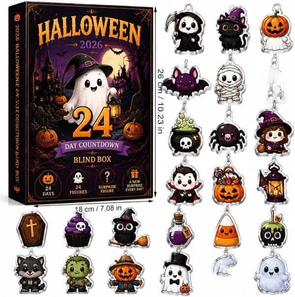 Halloween-joulukalenteri 2026, 24 päivän lähtölaskentakalenteri, 2D