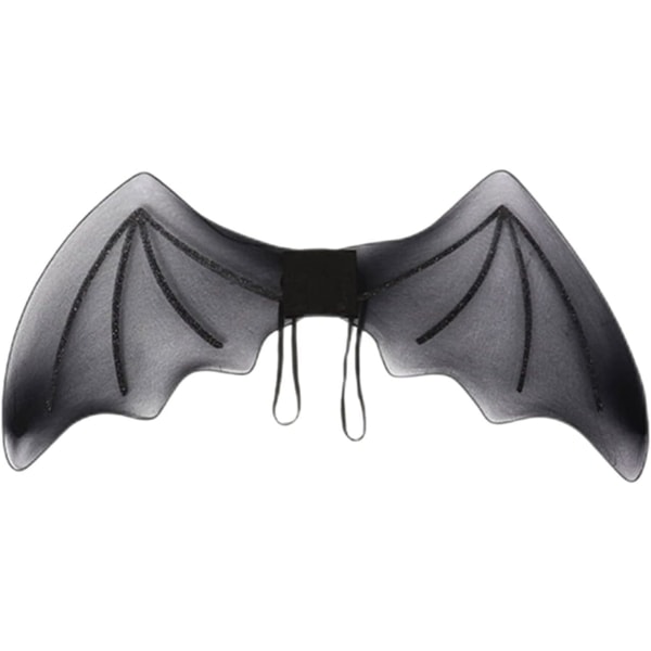 Halloween Party Show rekvisita Kostym Wings Black Mesh med assisterande elastisk rem för barn