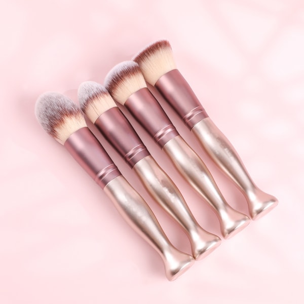 Sminkborste Stativ Premium Syntetisk Foundation Puder Concealers Ögonskuggor (14rose)