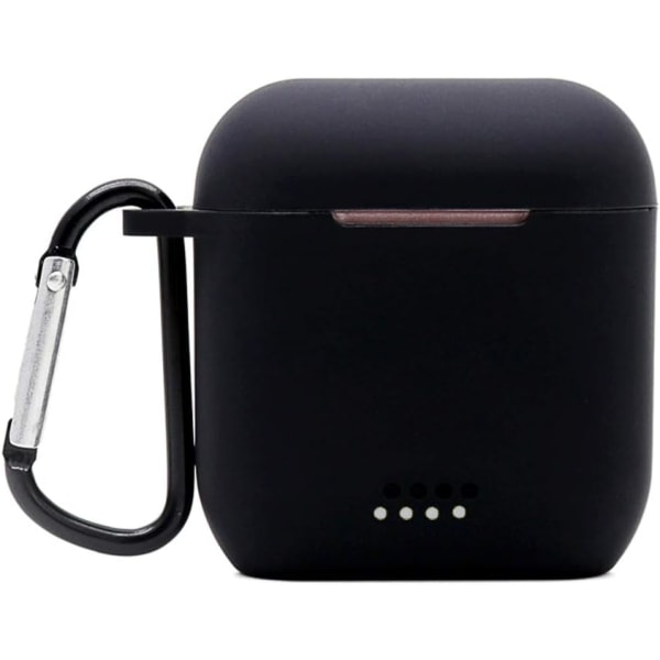Bluetooth-øretelefon silikonetui er kompatibelt med Tozo t6, LED, tozo t6 etui med nøkkelring. (Svart)