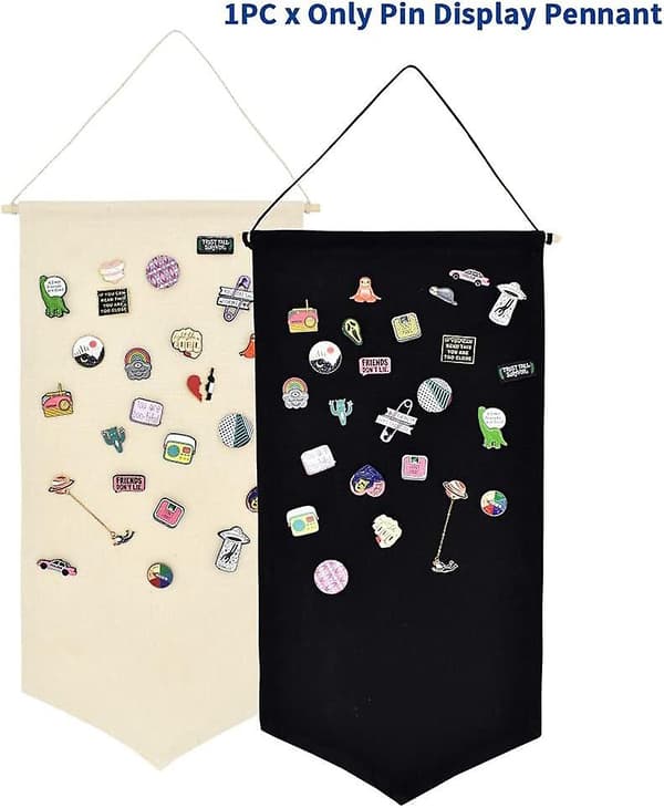 Veggmontert brosjenål-arrangør - Pin-display vimpelbanner S black S