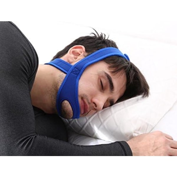 Anti-Snorking Strap Anti-Snorking Chin Strap Sleep Apnea Jaw Solution TMJ Blå (Blå)