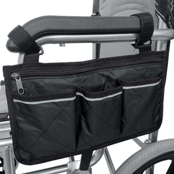 Universal rullstol sidoförvaringsväska Hängande förvaring sidoväska Hållare Walker Bag Rullstolsscooterväska
