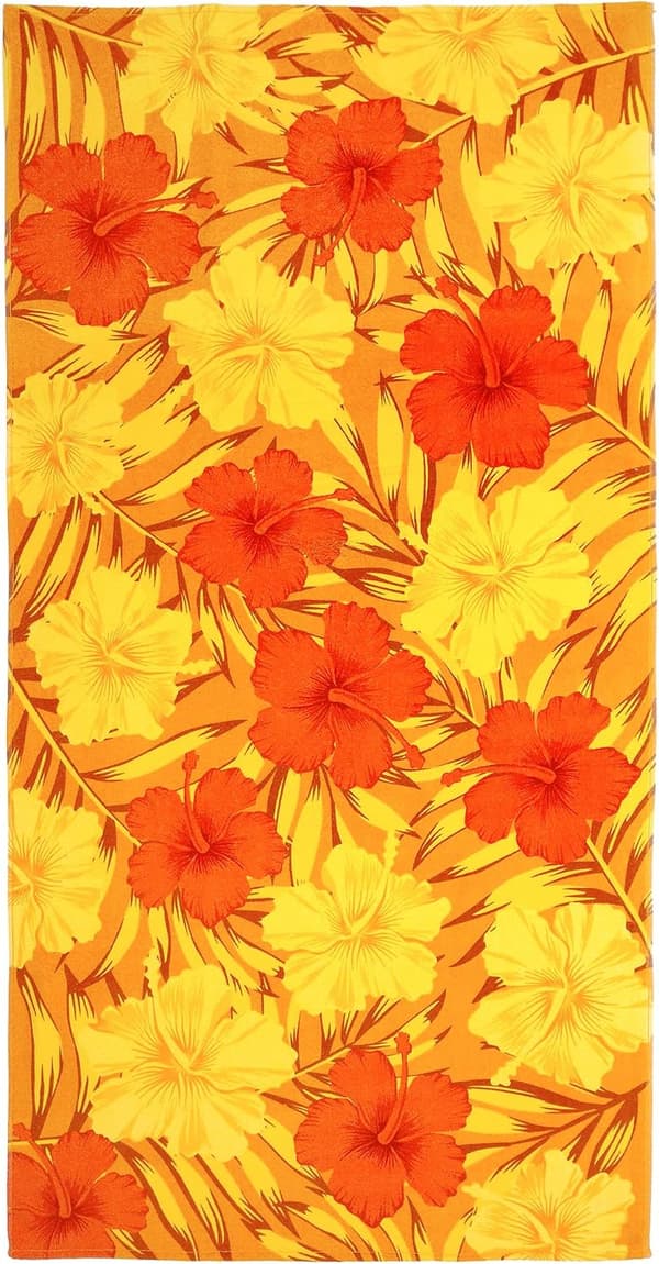 Färgglada, mjuka, absorberande Hibiscus Reactive strandhanddukar, 4-pack