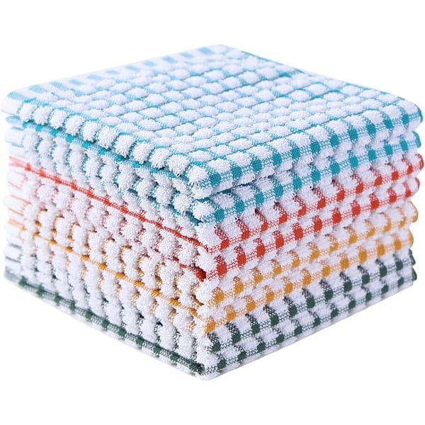 Puuvillaiset keittiöpyyhkeet pyykkiin, 30 x 30 cm astiapyyhkeet, imukykyiset keittiöpyyhkeet 8 kpl pakkaus, nopeasti kuivuva puhdistuspyyhkeet