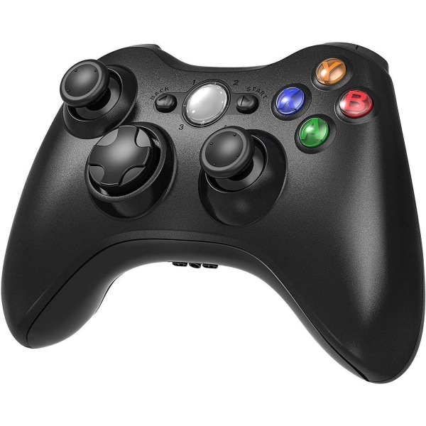 Trådløs controller til Xbox 360, Xbox 360 Joystick Trådløs spilcontroller til Xbox & Slim 360 PC ，Sort