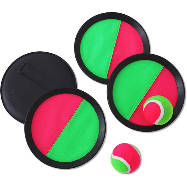 Strandpadle, Catch Ball og Kastespil, 4 Padler og 2 Bolde, Børn Kaster Fang Bold Legetøjsspil Sæt til Udendørs Havegård Pool Strand