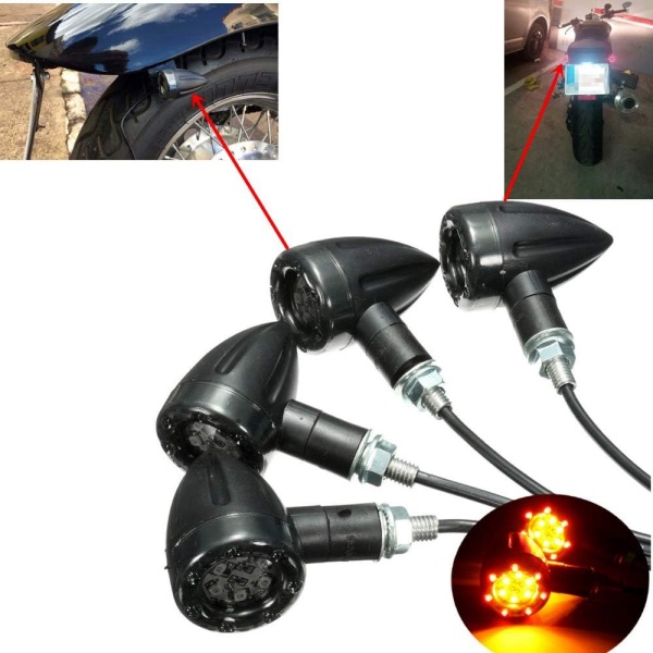 4 kpl moottoripyörän vilkut 13LED suuntavilkut 12V vedenpitävä laakeri-ilmaisin vilkku Universaali moottoripyörälle Skootteri Quad Cruiser Off Road