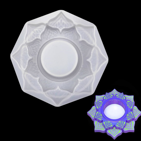 1 stk. lotus resin lysestager form silikone blomst lysestager form epoxy støbning silikone form