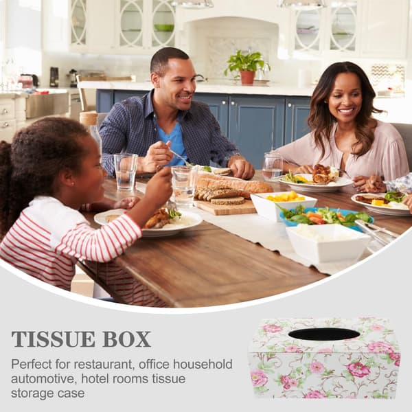 Æske Tissueboks Rektangulær Tissueholder Delikat Holder Festartikler Blomstret Papirhåndklædedispenser til Hjem Håndklædedispenser Bordpapir Opbevaring