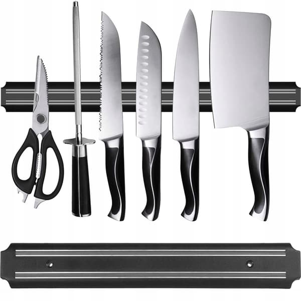 Magnetisk knivholder / knivlist til kjøkken - Knivholder black