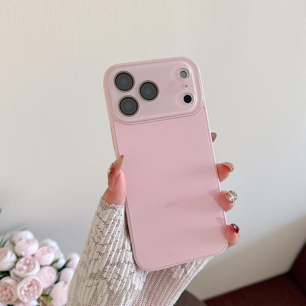 Lyxigt enkelt fodral i härdat glas för iPhone 17 Pro - Rosa Pink iPhone17 Pro