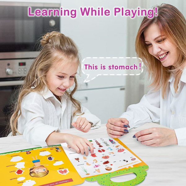 Återanvändbar klistermärkesbok för pojkar och flickor, 1-3 år, Montessori-leksak, 3 delar
