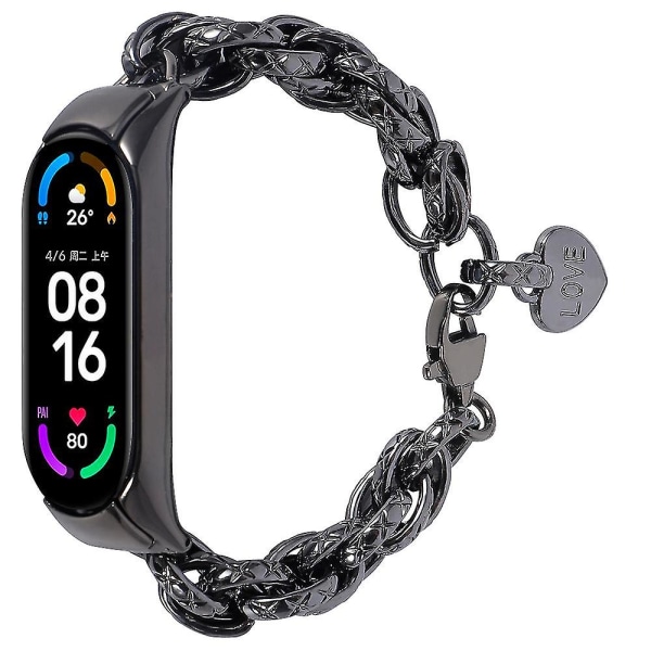 Smart armbåndsrem for Xiaomi Mi Band 7 6 5 - Dame armbånd i rustfritt stål for Xiaomi Mi Band 7