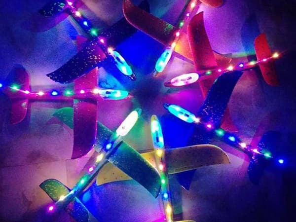 Kastefly med LED - 47 cm blue