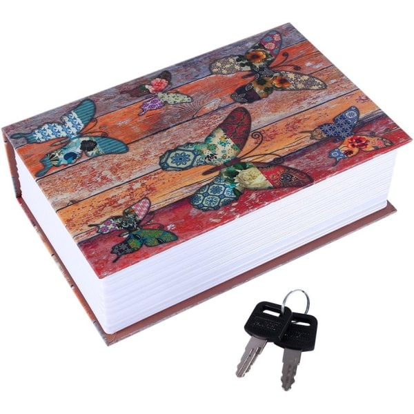 Creative Dictionary Book Safe, Book Shaped Hidden Secret Storage Safe, Secret Stash Box for Money, Jewelry, Passport (Butterfly)