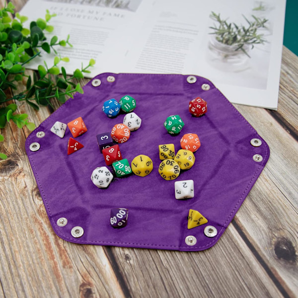 2 Stycken Tärningsbrickor Dubbelsidig Tärningsbräda PU och Sammet Tärningsbricka Tärningshållare för DND RPG och Andra Bordsspel
