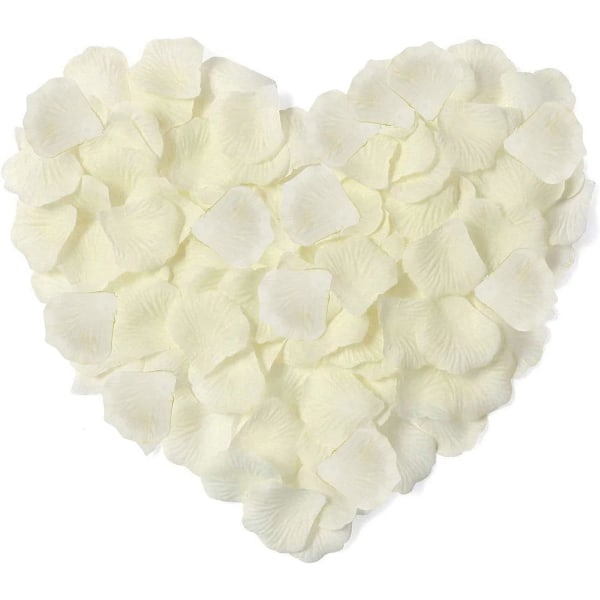 1 kg Silke Elfenben Roseblader til Soverommet, Romantiske Kunstige Roseblader, Falske Blader til Bryllup, Bad, Seng, Fest
