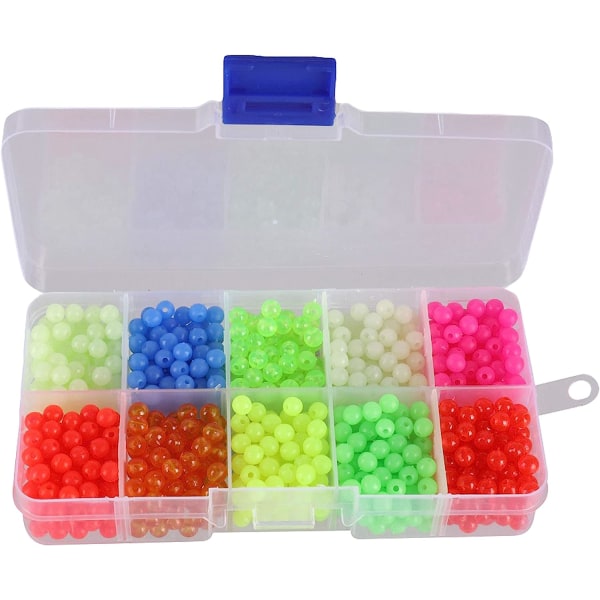 Fishing Beads Assorted Set, ca 1000 stycken Round Float Lighting Tackle Pärlor Lure Tackle