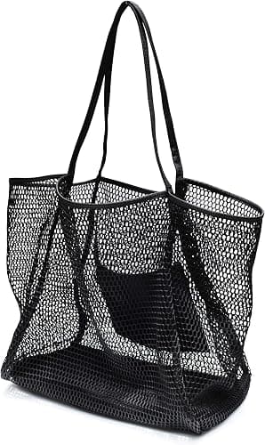 Mesh Strand Tote Dame Skulder Håndtaske
