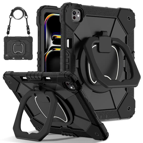 Kickstand-etui til iPad Pro 13 (2024) Silikone+PC Tablet Cover
