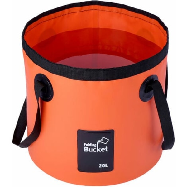 Hopfällbar hink på 20 liter - Bärbar hopfällbar hink Vattenho för camping Vandring Fiske Resa Orange