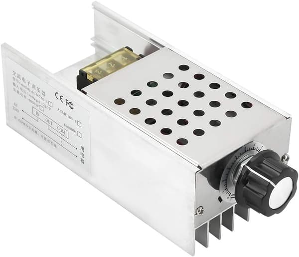 Motorvarvtalsregulator, 6000W AC 220V SCR Elektrisk Spänningsregulator Dimmer Motorvarvtal