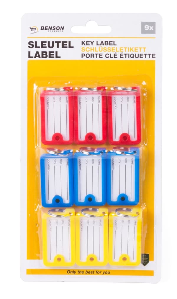 Rektangulära nyckelbrickor 9-pack