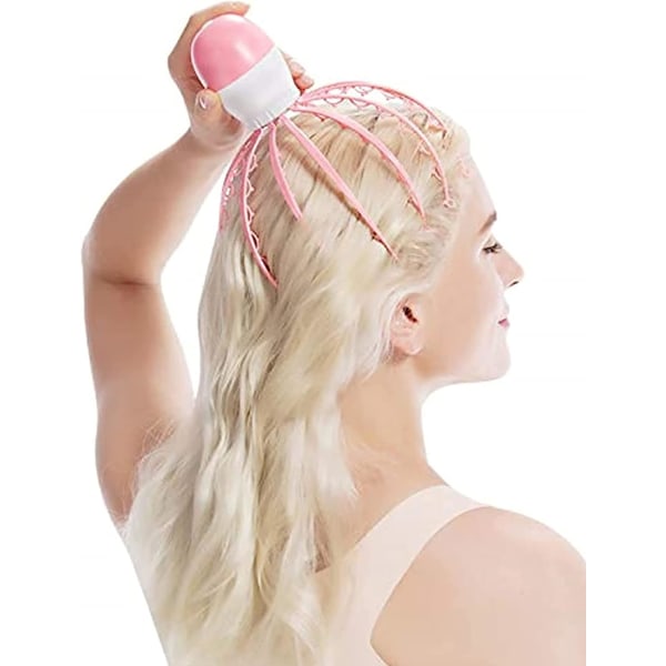 Bärbar hårbottenmassager 84 knådnoder 360° elektrisk huvudmassager 12 fingrar Head Scratcher