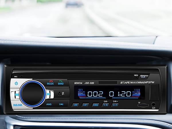 Bilradio 1-DIN - Bluetooth, mikrofon, 4×60 W