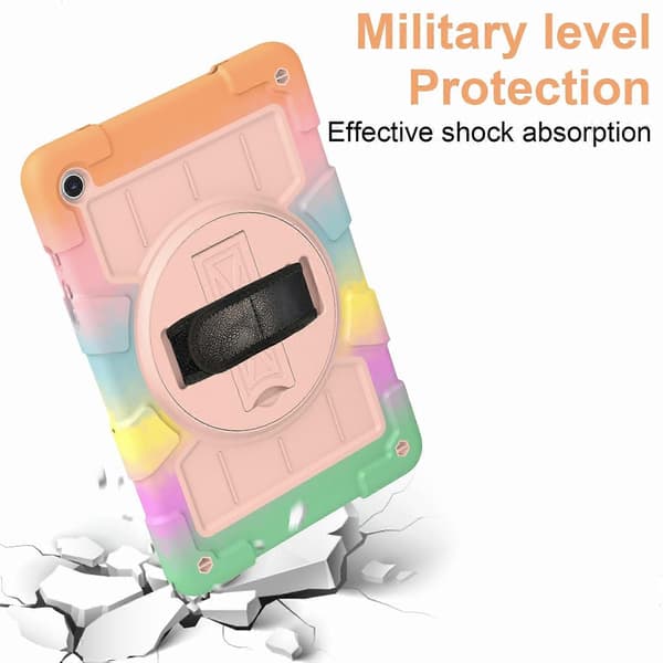 Robust deksel med stativ og skulderstropp for Samsung Galaxy Tab A9+ (TPU+PC)