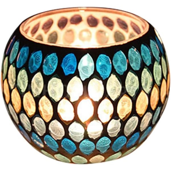 Mosaikglas ljushållare Vas Pennhållare, Spräckt glas Mosaik värmeljushållare, heminredning