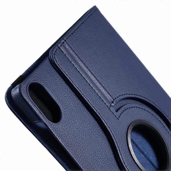 Fodral för Honor Pad X8a/Pad X9 Roterande Ställ PU Läder+PC Tablet Skydd med Elastiskt Band - Mörkblå