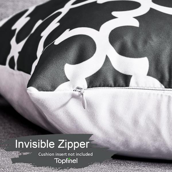 100% Hållbara Canvas Kvadratiska Dekorativa Kuddfodral för Soffa, Set om 6, 18×18 Tum Black