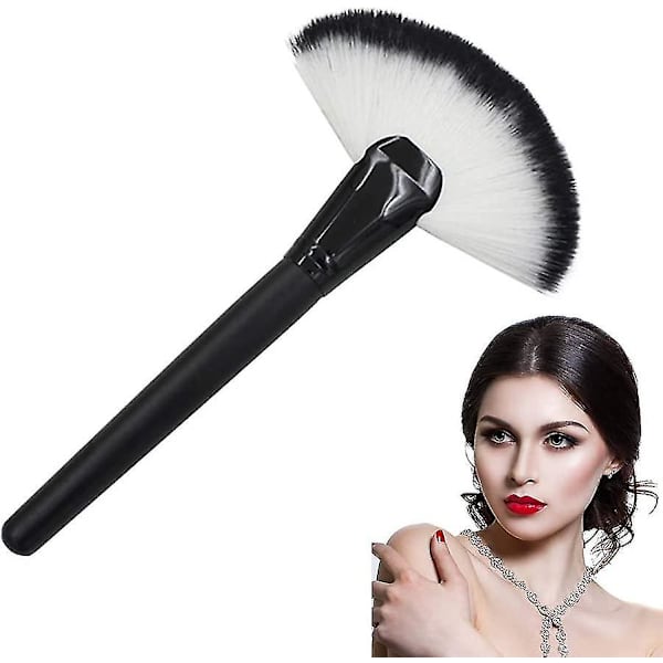 Professionell Fläktformad Makeupborste Enkelt Mjuk Borstpulver Rougeborste Bärbar Sektorfläktborste Perfekt Kosmetika Makeupverktyg