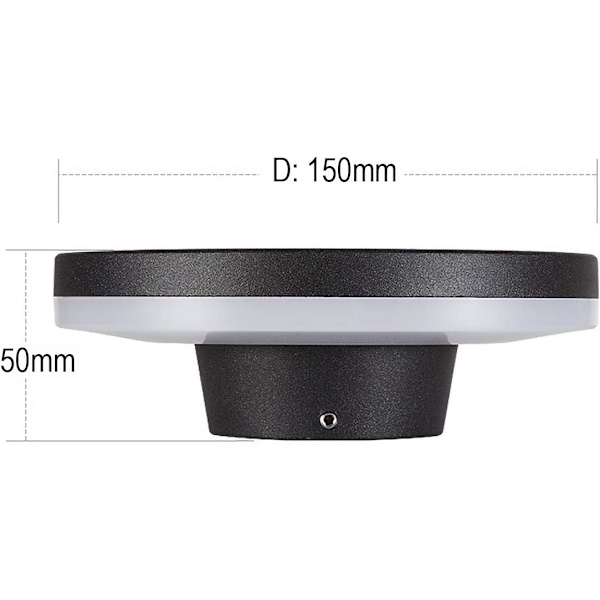 12W LED Modern Utomhus Vägglampa Vattentät IP65 Aluminium Antracit Belysning Dekorativ Ljus för Gård Trädgård Uteplats Varm Vit