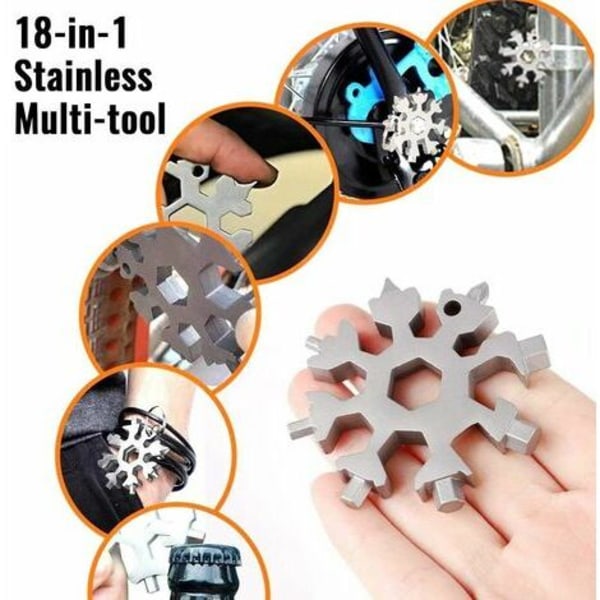 Snowflake Multi-Tool 18 i 1 Snowflake skruvmejsel Universalverktyg i rostfritt stål handhållen flasköppnare