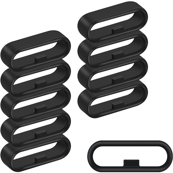 Klockarmbandsslinga, silikonklockarmbandsringar, 10 st, klockarmbands hållare för smart sportklocka black 20MM