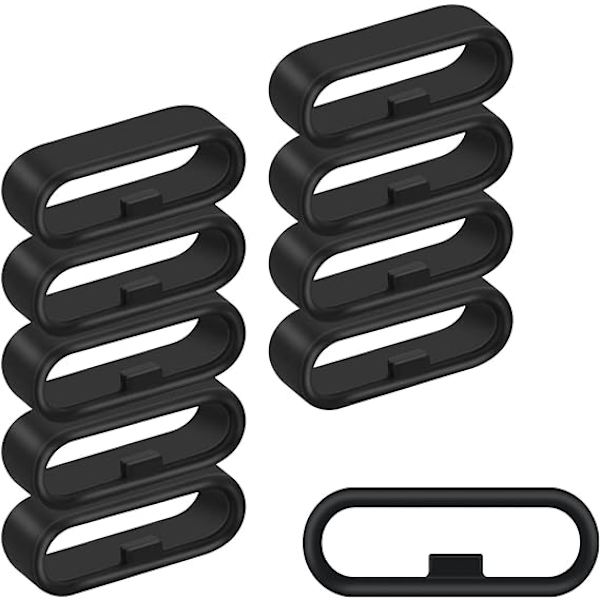 Urrem til urrem, silikone urremringe, 10 stk., urrembåndsholder til smart sportur black 20MM