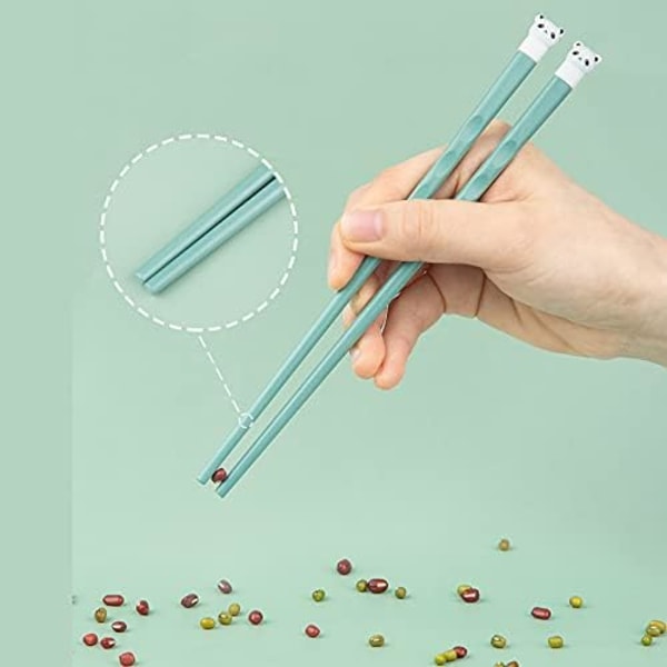 Bærbart spisepinnesett med lette silikonspisepinner og rustfrie stålskjeer