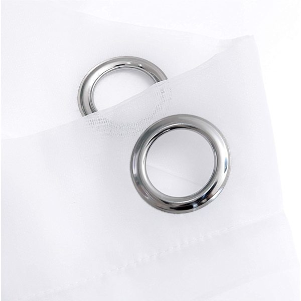 Set med 2 voilegardiner med hemper for vindu 140x250cm hvit voile