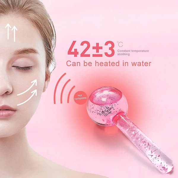 2-pack Ansiktskylande Massageboll Magic Ice Ball Massagerulle Verktyg Ansiktsmassageboll Kylning