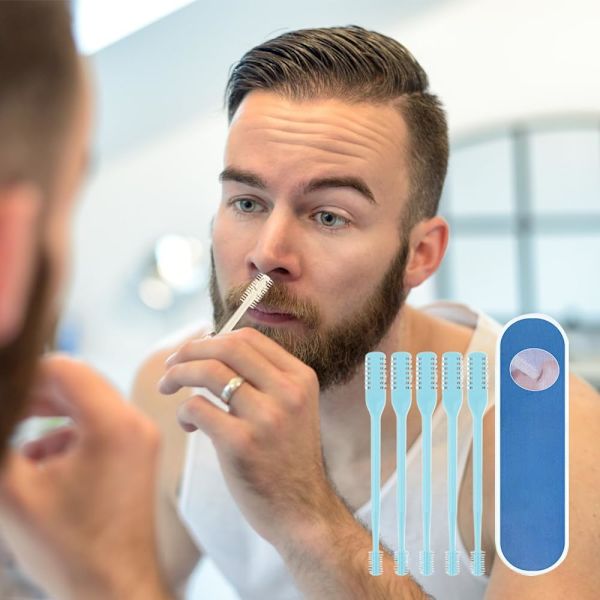 Päivitetty 2-in-1 nenäkarvatrimmeri, 2024 uusi manuaalinen 360° pyörivä nenäkarvojen poistotyökalu, kaksiteräinen nenäkarvatrimmeri