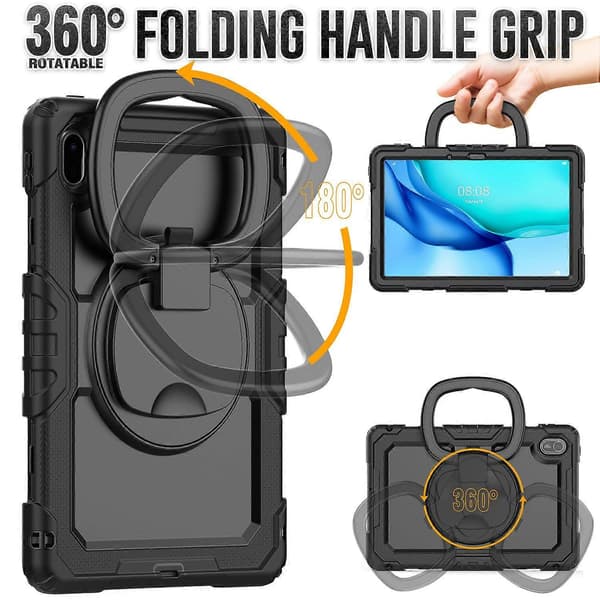 For Huawei MatePad SE 11 Deksel Ring Stativ PC+Silikon Støtsikkert Nettbrettdeksel
