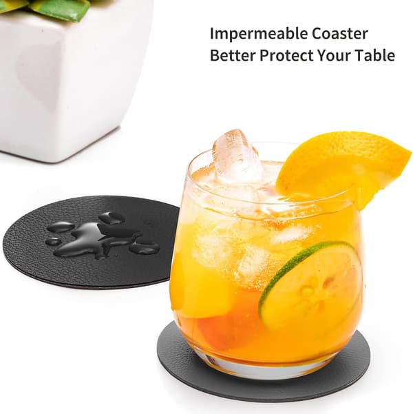 Sæt med 12 coasters, vaskbart dobbeltsidet skridsikkert coastersæt isolerer og beskytter møbler til servering af kaffe i et hjem