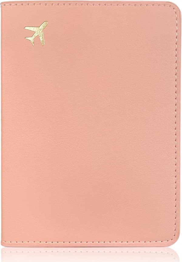 Passholder for reiseutstyr, passdeksel for reisetilbehør, reiselommebok for kvinner og menn, rosa pink