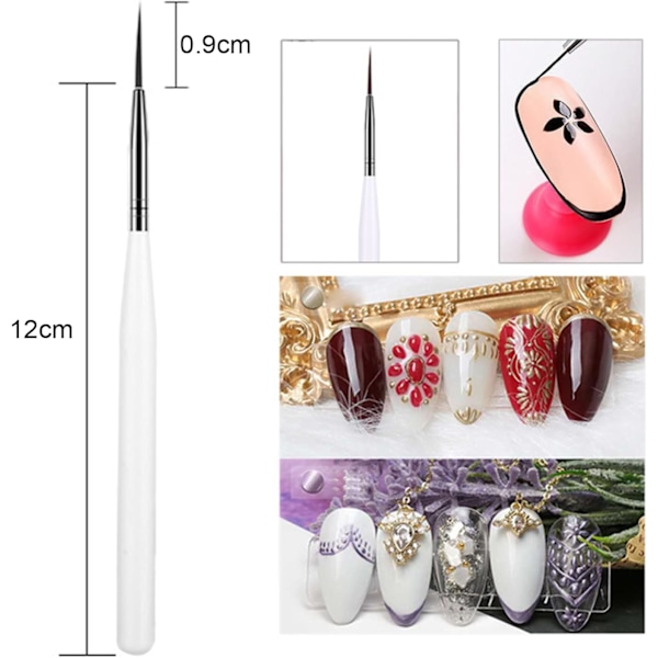 3-delars nagelkonst penselset Nageldetalj linjeritningspensel för gelnaglar Kan rita linjer DIY-design