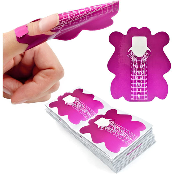 100 stk. Pro Square Negleform Fransk Akryl UV Gel Tips Forlængelsesklistermærke Builder Form Guide Stencil Manicure Værktøjer